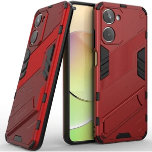 Realme 10 4g Için Sert Pc Tpu Hibrit Düşme Önleyici Stand Telefon Kılıfı - Kırmızı (Yurt Dışından)