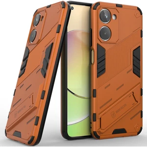 Realme 10 4g Için Sert Pc Tpu Hibrit Düşme Önleyici Stand Telefon Kılıfı - Turuncu (Yurt Dışından)