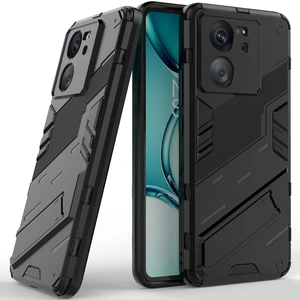 Xiaomi 13T/13T Pro/redmi K60 Ultra Için Sert Pc Tpu Hibrit Düşme Önleyici Stand Telefon Kılıfı - Siyah (Yurt Dışından)