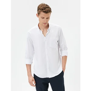 Klasik Gömlek Uzun Kollu Düğmeli Cep Detaylı