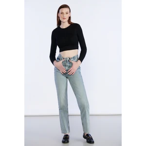 Açık Mavi Yüksek Bel Mom Jeans