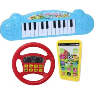 Berat Toys Berattoys Müzikli Oyuncaklar 3lü Set Oyuncak Direksiyon&telefon&piyano Eğitici Set Pilli Oyuncaklar