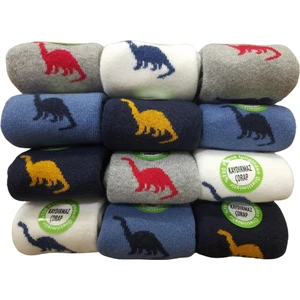 Trendcorap 12 Çift Bebek Çocuk Pamuklu Kalın Silikon Tabanlı Erkek Çocuk Çorabı