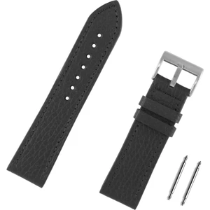 20MM Siyah Dikişli Floter Hakiki Deri Spor Saat Kordonu Kayış