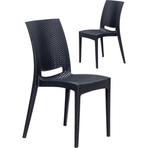 2 Adet Rattan Antrasit Sandalye / Balkon-Bahçe-Teras