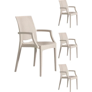 4 Adet Rattan Lüx Cappucino Sandalye / Balkon-Bahçe-Teras