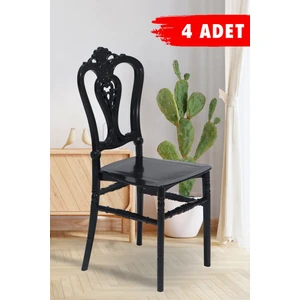 4 Adet Carisma Siyah Sandalye / Balkon-Bahçe-Mutfak