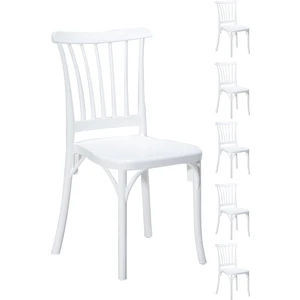 6 Adet Violet Beyaz Sandalye / Balkon-Bahçe-Mutfak
