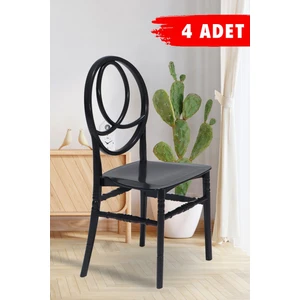 4 Adet Phoenix Siyah Sandalye / Balkon-Bahçe-Mutfak