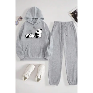 Only Trendwear Unisex Uykucu Panda Baskılı Rahat Eşofman Takımı