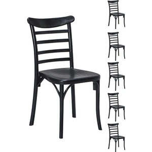 6 Adet Efes Siyah Sandalye / Balkon-Bahçe-Mutfak