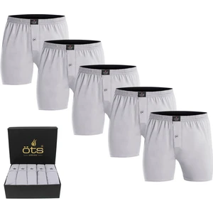 Erkek %100 Pamuklu Boxer 5'li Set Düğmeli, Rahat Kalıp, Yüksek Kaliteli, Premium Özel Siyah Kutusunda, İç Giyim, Çamaşır