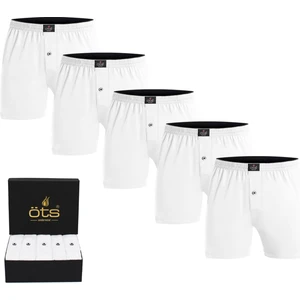 Erkek %100 Pamuklu Boxer 5'li Set Düğmeli, Rahat Kalıp, Yüksek Kaliteli, Premium Özel Siyah Kutusunda, İç Giyim, Çamaşır