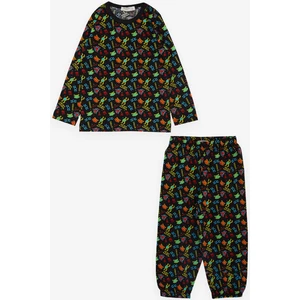 Erkek Çocuk Pijama Takımı Oyun Temalı 1-3 Yaş, Siyah