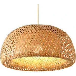 Led Projem Rio Bambu Tekli Sarkıt Avize Rustik, Bohem Tarz Avize 45CM Çap Bamboo