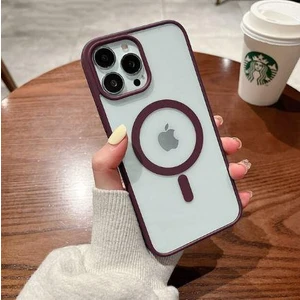 Iphone 14 Pro Max Magsafe Uyumlu Mat Çerçeveli Telefon Kılıfı