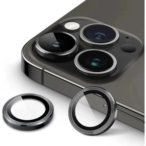 15 Pro Max - 14 Pro Max - 15 Pro - 14 Pro - Kamera Lens Koruyucu (Siyah)