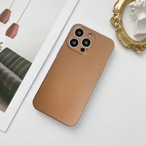 Apple iPhone 12 Pro Max Metalic Renk Kamera Korumalı Silikon Kılıf