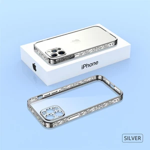 Apple iPhone 13 Pro Max Plating Kreatif Desenli Silikon Telefon Kılıfı
