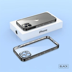 Apple iPhone 13 Pro Max Plating Kreatif Desenli Silikon Telefon Kılıfı