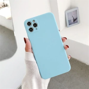 Apple iPhone 13 Pro Lansman Likid Silikon Kamera Korumalı Kılıf Açık Mavi
