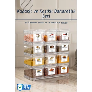 Nandy Home 12 Parça Etiketli ve Kaşıklı Baharatlık Seti