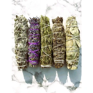 Kent Bahçesi 5 Li Arınma Nazarlık Tütsü Seti Adaçayı Biberiye Lavanta Okaliptus F. Lavantası Hediye Paketli