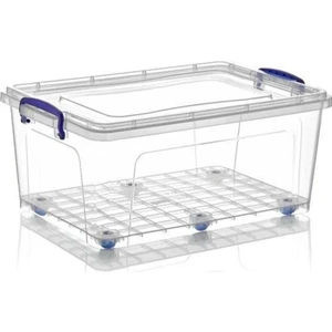 Amaç Yaşam ve Ambalaj Tekerlekli Saklama Kabı 30 Litre Şeffaf - Büyük Saklama Kutusu