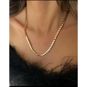 Kadın Kolye Yüksek Kalite Çelik 60CM Arpa Zincir Çelik Kolye