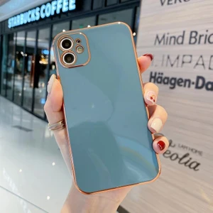 Apple Iphone 11 Tpu Glossy Yumuşak Kamera Korumalı Cep Telefonu Kılıfı Mavi