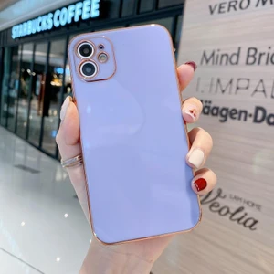 Apple Iphone 11 Tpu Glossy Yumuşak Kamera Korumalı Cep Telefonu Kılıfı Lila