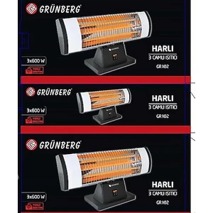 Grunberg 3X600W 3 Camlı Isıtıcı GR-102
