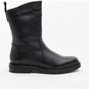 Hakiki Deri Fermuarlı Kadın Bot