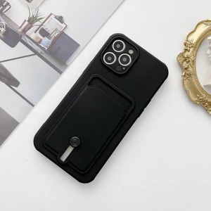 Apple iPhone 12  Pro Max Kartlıklı Silikon Kamera Korumalı Kılıf  Siyah Siyah