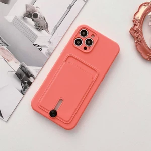 Apple iPhone 11 Pro Max Kartlıklı Silikon Kamera Korumalı Kılıf  Turuncu Turuncu
