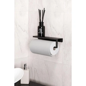 TR Turan Collection Metal Siyah Raflı Havlu Askısı, Havlu Tutacağı, Kağıt Havluluk