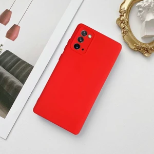 Samsung Lansman Likid Silikon Kamera Korumalı Kılıf Kırmızı-Samsung A72