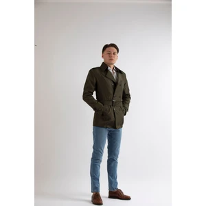 Slim Fit Erkek Kısa Model Haki Trençkot
