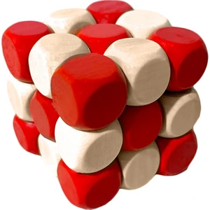 Eğitici Ahşap Oyuncak | Ahşap Yılan Küp Zeka Bulmaca Oyunu Kırmızı 3D Puzzle Oyunu