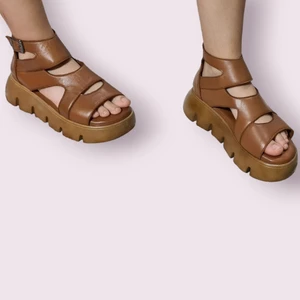 Dünya Shoes Hakiki Deri Kadın Sandalet