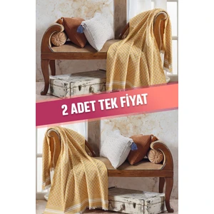 2 Adet Zigzag Pamuklu Tv Salı | Diz Battaniyesi Throw