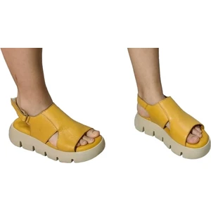 Dünya Shoes Deri Kadın Sandalet