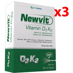 Newvit Vitamin D3k2 Sprey 30 Ml 3 Adet