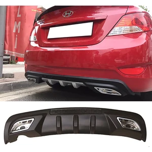 MKG Otomotiv Hyundai Accent Blue Difüzör Difizör Siyah + Kare Egzoz Görünüm C Tip 2010 - 2018