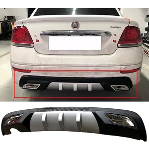 MKG Otomotiv Fiat Linea Difüzör Difizör Gri + Kare Egzoz Görünüm C Tip