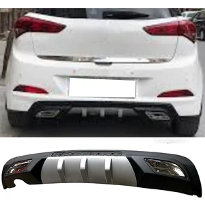 MKG Otomotiv Hyundai I20 Difüzör Difizör Gri + Kare Egzoz Görünüm C Tip
