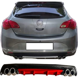 MKG Otomotiv Opel Astra J Hb Kırmızı Difüzör Çiftli Yuvarlak Egzoz Görünümlü D Tip Difizör