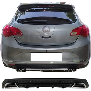 MKG Otomotiv Opel Astra J Hb Siyah Difüzör Çiftli Kare Egzoz Görünümlü D Tip Difizör