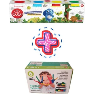 Color Parmak Boyası 25 ml 6lı + Bu-Bu 4lü Oyun Hamuru Seti