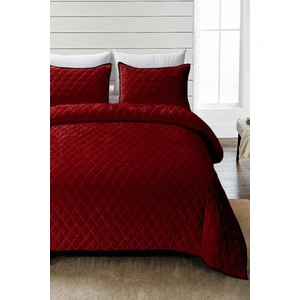 Evlen Home Collection Kapitone Kadife Yatak Örtüsü Seti Çift Kişilik Supersoft 3 Parça Yumuşak Elyaf Dolgulu Çeyizlik